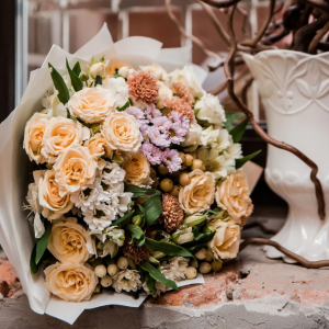 Crisp White Orchid & Fern Arrangement